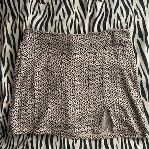 Leopard Print Mini Skirt